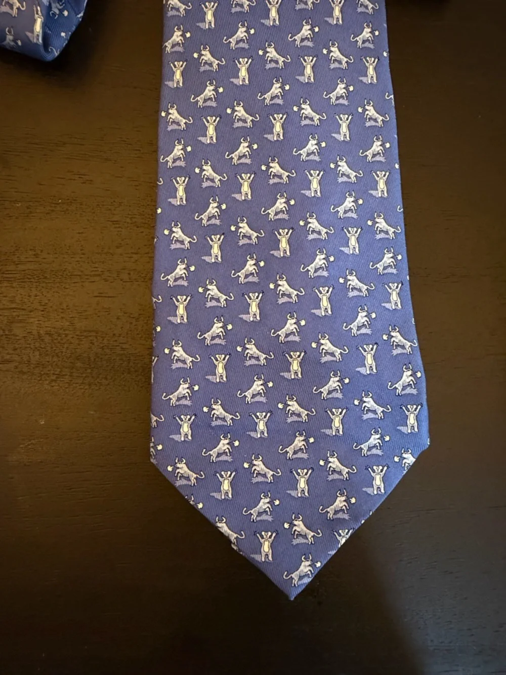 Vineyard Vines Silk Ties- Blue Bull & Bear Stock Market and Blue Shellfish